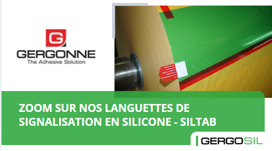 Languettes de signalisation collées sur bobines d'adhésif