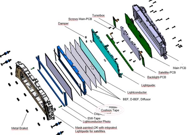 <ul><li>Mounting and damping of LCD display components </li></ul>