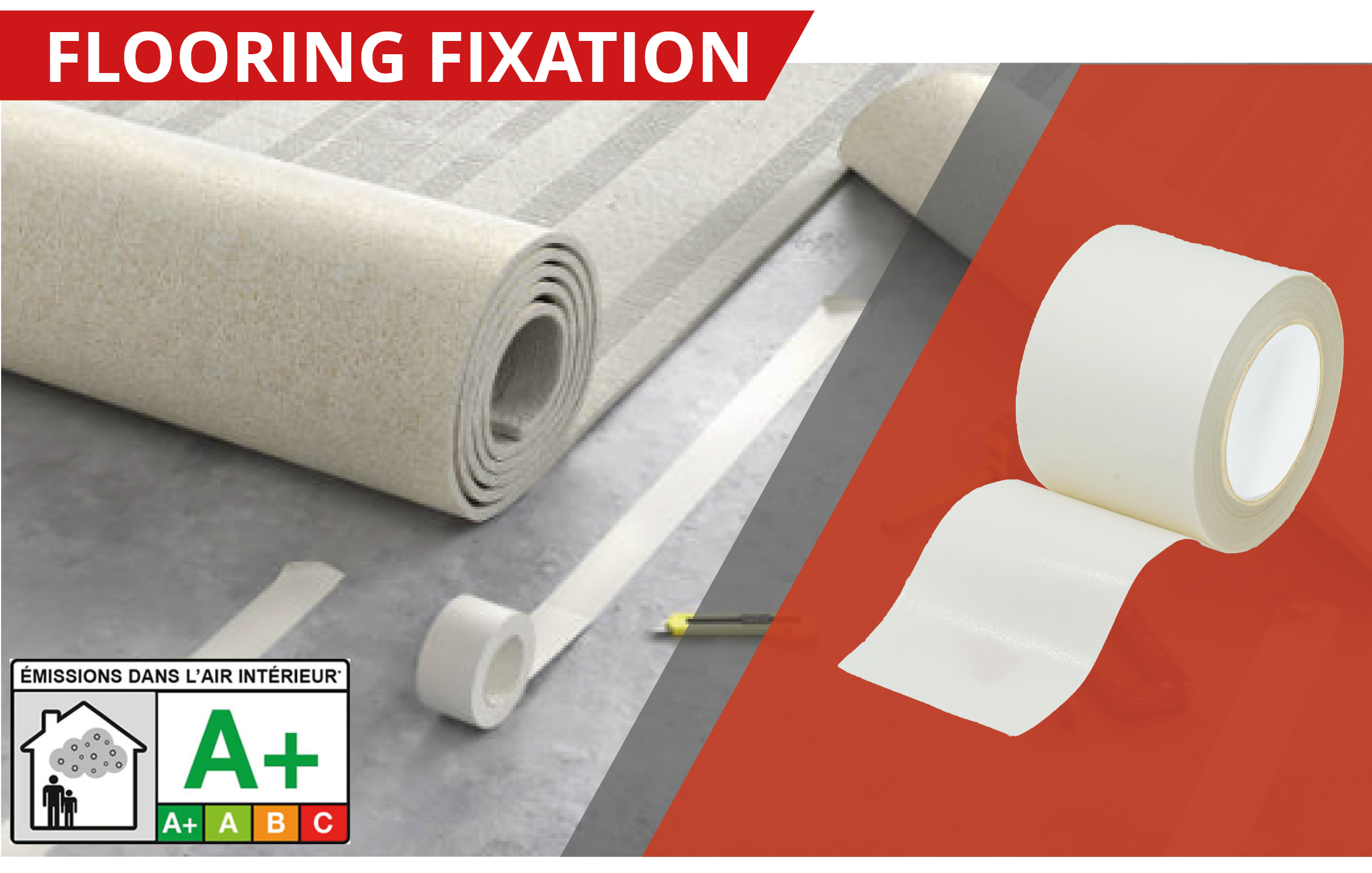 AN ADHESIVE TAPE FOR FIXING ASBESTOS FLOORS